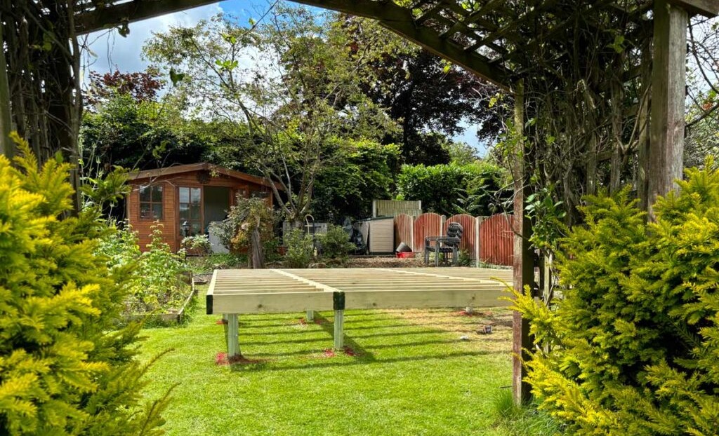 A-completed-ground-screw-base-with-timber-frame-ready-for-a-garden-room-to-go-on-top-1