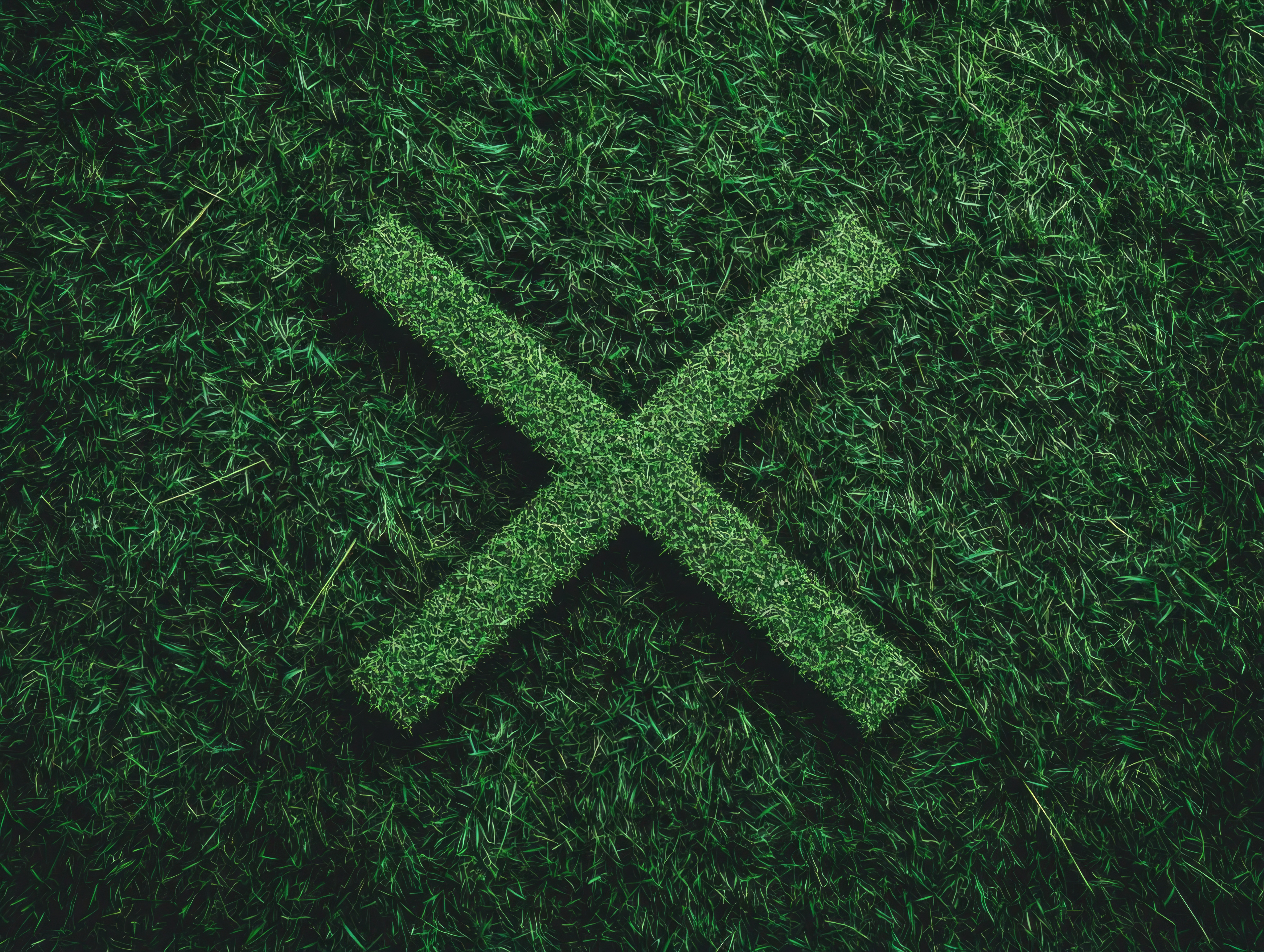 green-grass-x-sign
